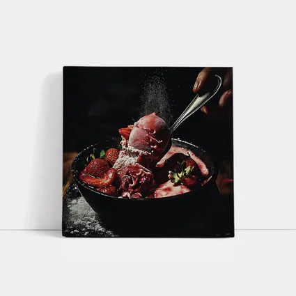 Strawberry Ice Cream Bowl Dark Moody