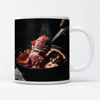 Strawberry Ice Cream Bowl Dark Moody