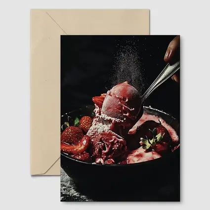 Strawberry Ice Cream Bowl Dark Moody