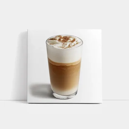 Layered Latte Coffee Drink White Background