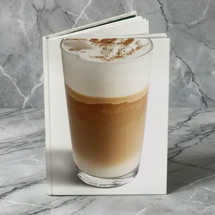 Layered Latte Coffee Drink White Background