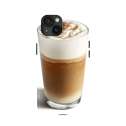 Layered Latte Coffee Drink White Background