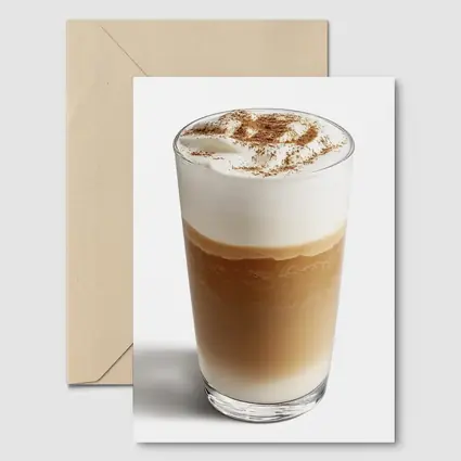 Layered Latte Coffee Drink White Background