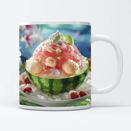 Watermelon Bingsu Shaved Ice Summer Dessert Bowl