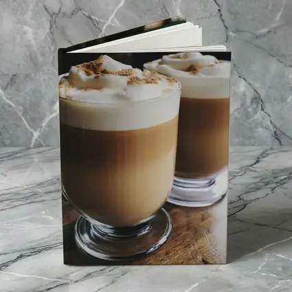 Latte Coffee Mugs on Wooden Table