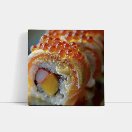 Salmon Sushi Roll With Ikura Roe