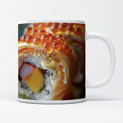 Salmon Sushi Roll With Ikura Roe