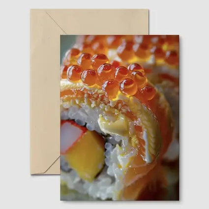 Salmon Sushi Roll With Ikura Roe