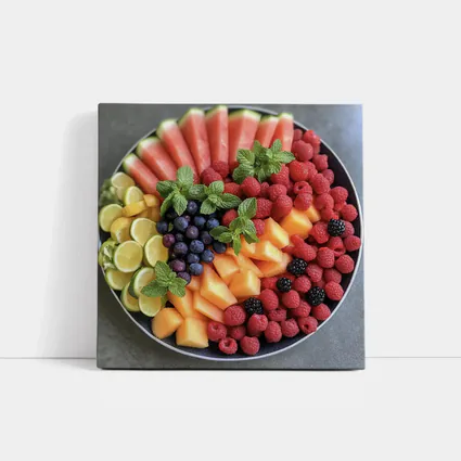 Fresh Fruit Platter With Mint Garnish