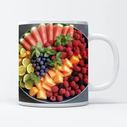 Fresh Fruit Platter With Mint Garnish