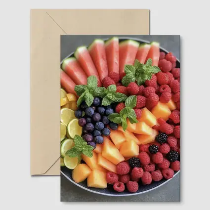 Fresh Fruit Platter With Mint Garnish