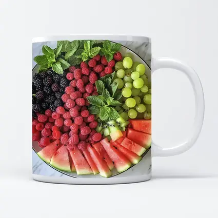 Fresh Fruit Platter on Marble Surface