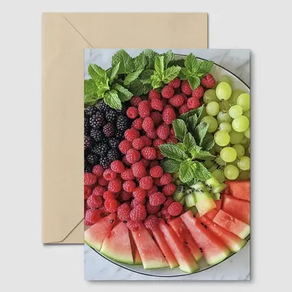 Fresh Fruit Platter on Marble Surface