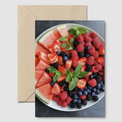 Fresh Summer Fruit Platter With Mint