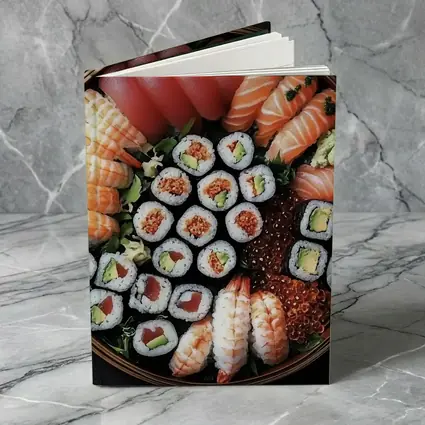 Sushi Platter Assortment on Dark Table