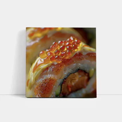 Salmon Sushi Roll With Ikura Caviar