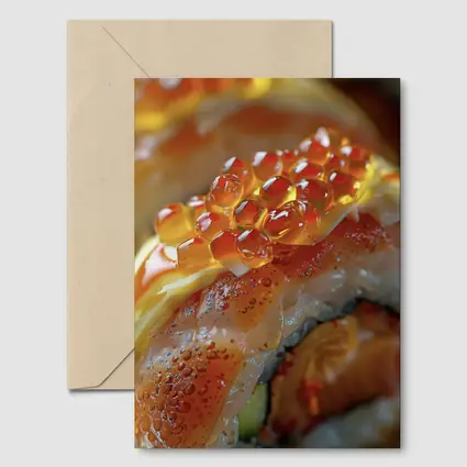Salmon Sushi Roll With Ikura Caviar
