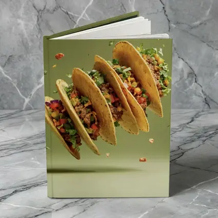 Flying Tacos With Colorful Toppings Green Background