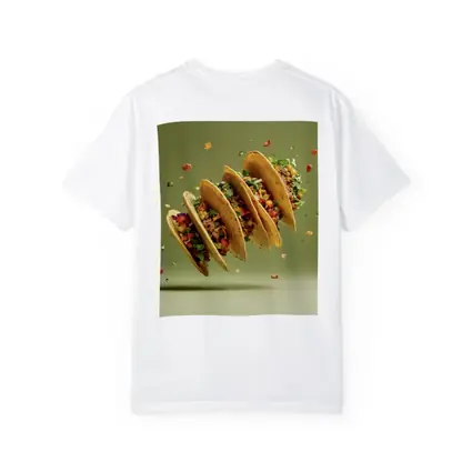 Flying Tacos With Colorful Toppings Green Background