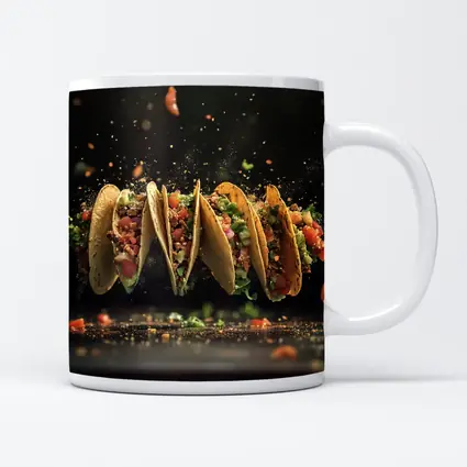 Flying Tacos Dark Background Food Art