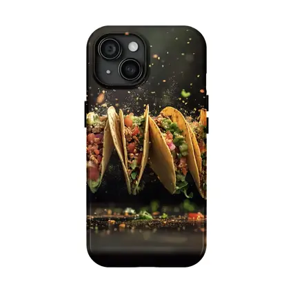 Flying Tacos Dark Background Food Art