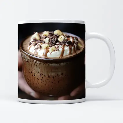 Hot Chocolate Whipped Cream Rustic Mug