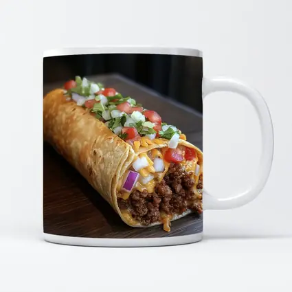 Loaded Beef Burrito Melted Cheese Toppings