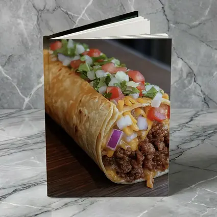 Loaded Beef Burrito Melted Cheese Toppings