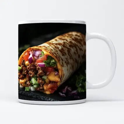 Loaded Beef Burrito Melted Cheese Dark Background