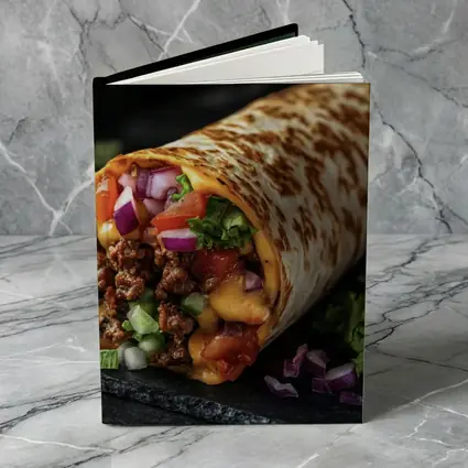 Loaded Beef Burrito Melted Cheese Dark Background