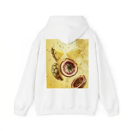 Pineapple Passion Fruit Splash Yellow Background