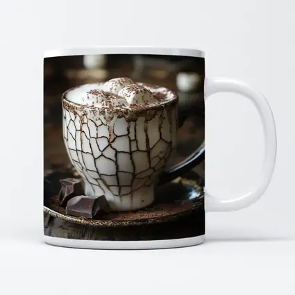 Hot Chocolate Marshmallows Rustic Ceramic Mug