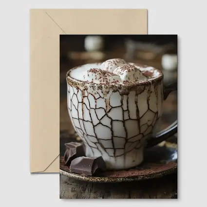 Hot Chocolate Marshmallows Rustic Ceramic Mug