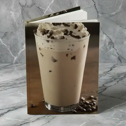 Iced Coffee Drink Whipped Cream Chocolate Wood
