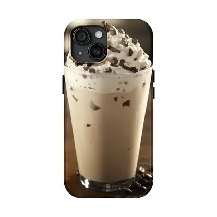 Iced Coffee Drink Whipped Cream Chocolate Wood