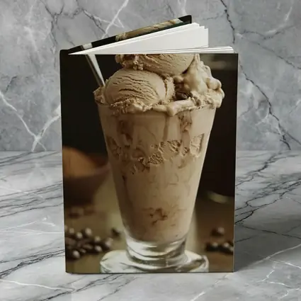 Coffee Ice Cream Glass With Coffee Beans