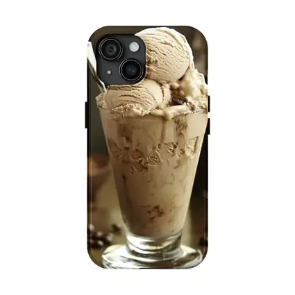 Coffee Ice Cream Glass With Coffee Beans