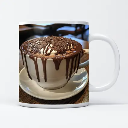 Hot Chocolate Dripping Cup Cafe Setting