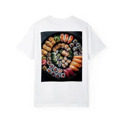 Sushi Platter Spread on Dark Background