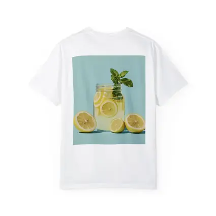 Lemon Mint Mason Jar Drink Blue Background