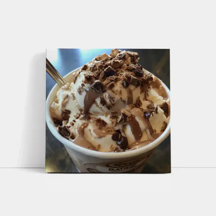 Ice Cream Cup Chocolate Sauce Candy Toppings