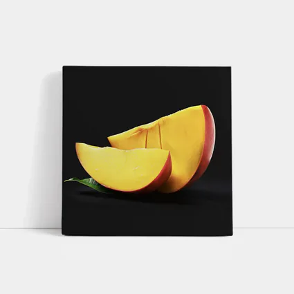Fresh Mango Slices on Dark Background