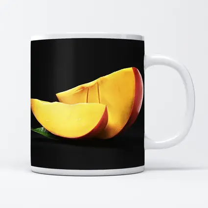 Fresh Mango Slices on Dark Background