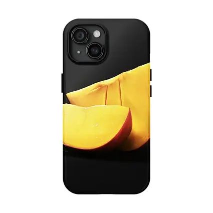 Fresh Mango Slices on Dark Background
