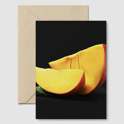 Fresh Mango Slices on Dark Background