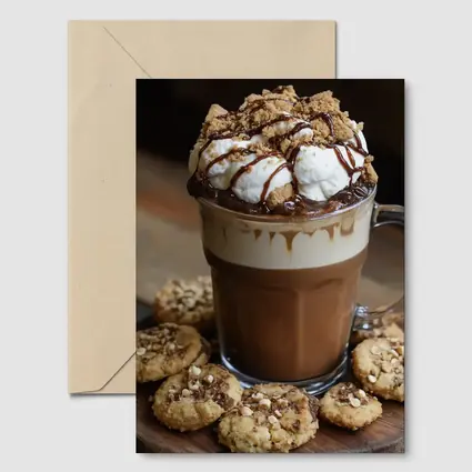 Hot Chocolate Whipped Cream Cookies Wooden Board