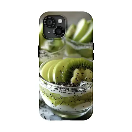 Kiwi Chia Seed Yogurt Parfait Glass Cups