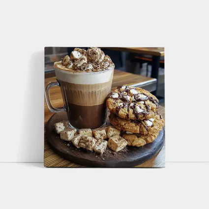 Hot Chocolate Latte Cookies Marshmallows Cafe