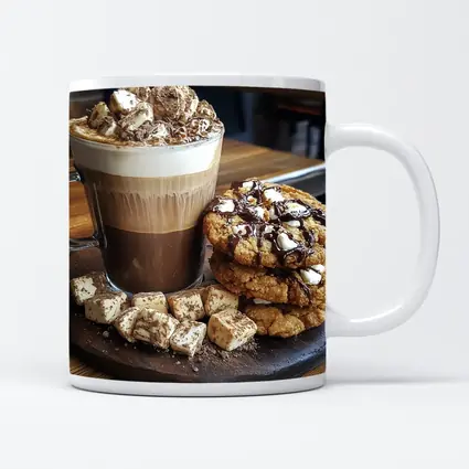 Hot Chocolate Latte Cookies Marshmallows Cafe