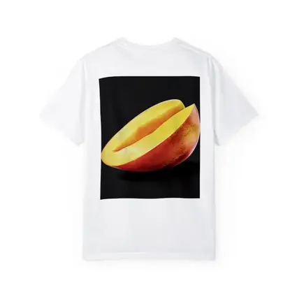 Sliced Mango Half on Dark Background